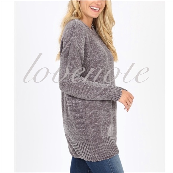 1 left! Softest Chenille Crew Round Neck Sweater - Picture 2 of 2